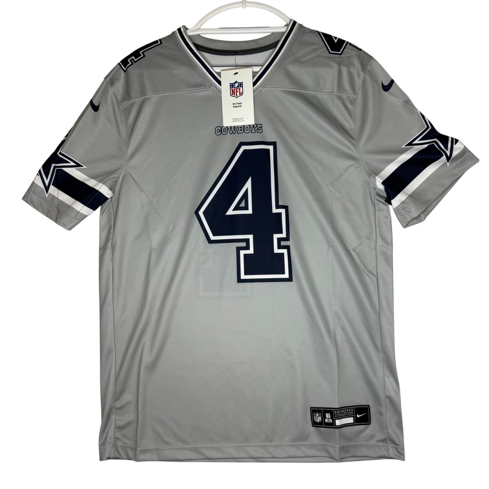 NWT Nike Dak Prescott Dallas Cowboys Silver Inverted Legend Jersey Men's M